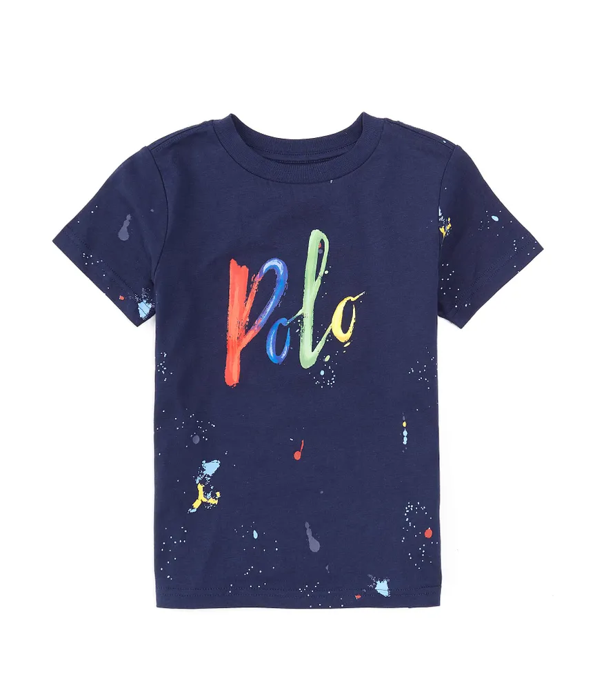 Polo Ralph Lauren Little Boys 2T-7 Short Sleeve Paint Splatter Logo Jersey T-Shirt