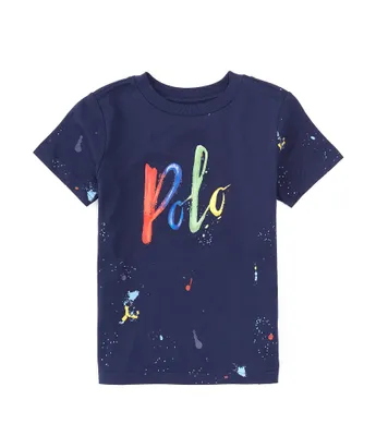 Polo Ralph Lauren Little Boys 2T-7 Short Sleeve Paint Splatter Logo Jersey T-Shirt