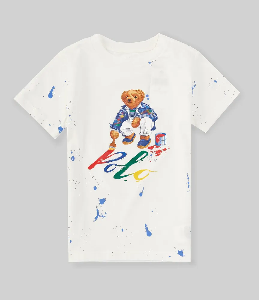 Polo Ralph Lauren Little Boys 2T-7 Short Sleeve Paint Splatter Printed/Polo Bear Jersey Graphic T-Shirt