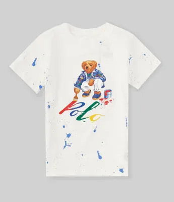 Polo Ralph Lauren Little Boys 2T-7 Short Sleeve Paint Splatter Printed/Polo Bear Jersey Graphic T-Shirt