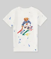 Polo Ralph Lauren Little Boys 2T-7 Short Sleeve Paint Splatter Printed/Polo Bear Jersey Graphic T-Shirt