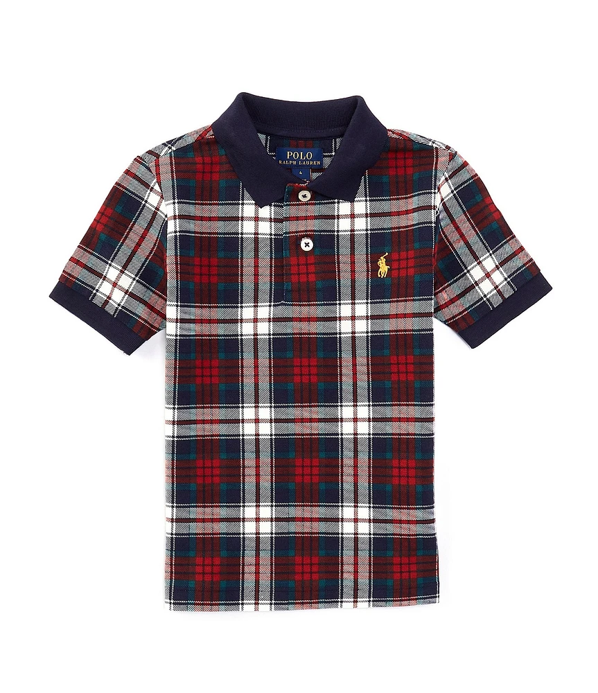 Polo Ralph Lauren Little Boys 2T-7 Short Sleeve Plaid Mesh Polo Shirt