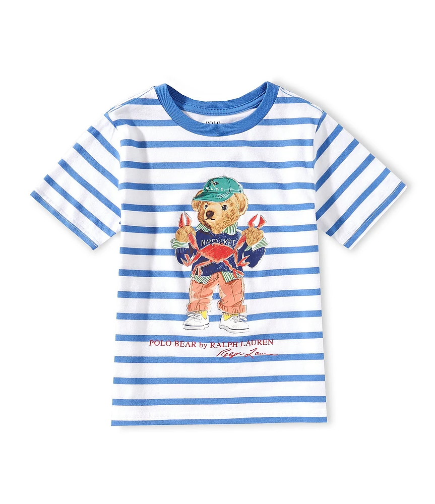 Polo Ralph Lauren Little Boys 2T-7 Short-Sleeve Polo Bear Striped Jersey T-Shirt