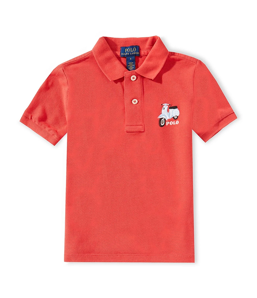 Polo Ralph Lauren Little Boys 2T-7 Short-Sleeve Scooter-Embroidered Mesh Polo Shirt