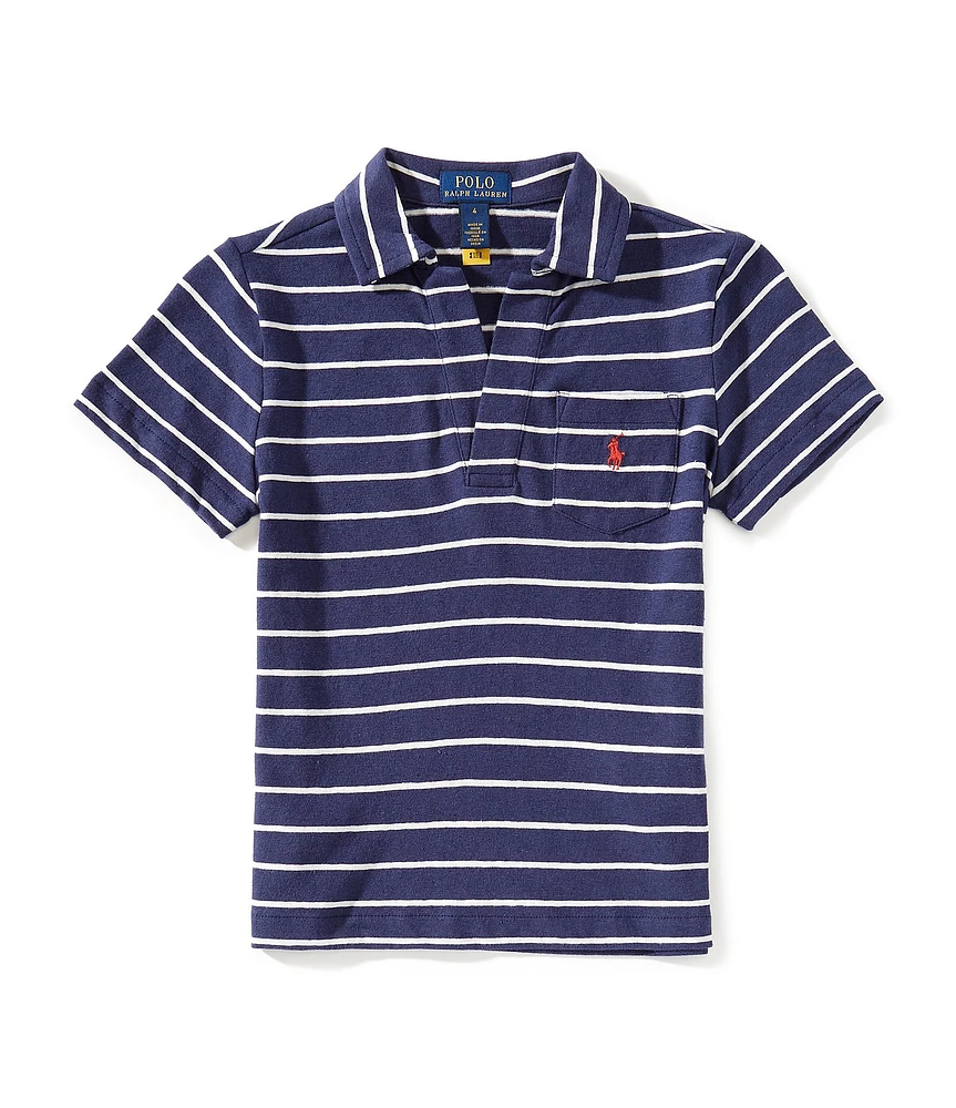 Polo Ralph Lauren Little Boys 2T-7 Short-Sleeve Striped Linen-Blend Polo Shirt