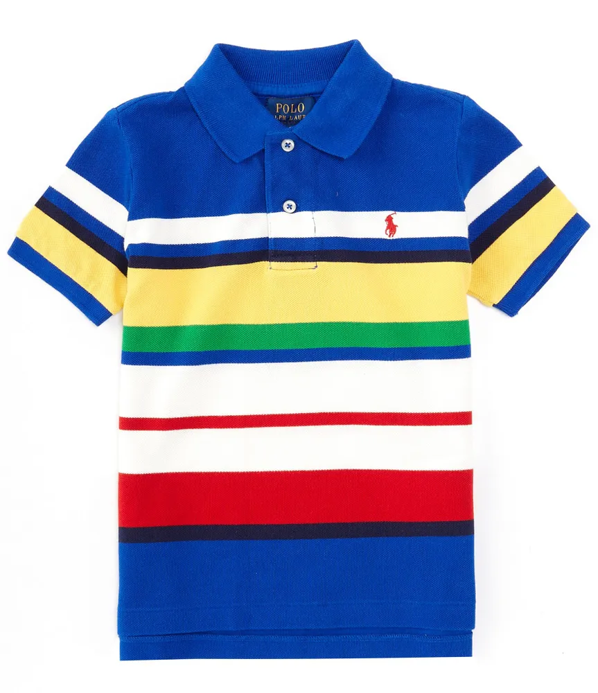 Polo Ralph Lauren Little Boys 2T-7 Short Sleeve Striped Mesh Polo Shirt