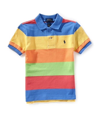 Polo Ralph Lauren Little Boys 2T-7 Short Sleeve Wide Striped Mesh Polo Shirt