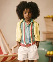 Polo Ralph Lauren Little Boys 2T-7 Short-Sleeve Vertical Striped Mesh Polo Shirt