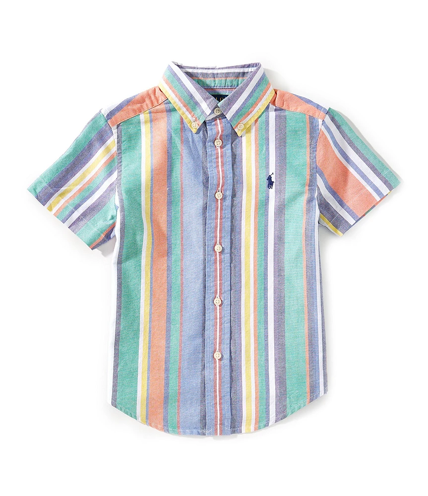 Polo Ralph Lauren Little Boys Short-Sleeve Striped Oxford Shirt