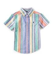 Polo Ralph Lauren Little Boys Short-Sleeve Striped Oxford Shirt