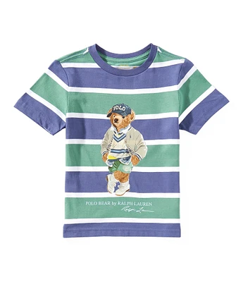Polo Ralph Lauren Little Boys Short Sleeve Striped Polo Bear Jersey T-Shirt