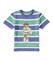 Polo Ralph Lauren Little Boys Short Sleeve Striped Polo Bear Jersey T-Shirt