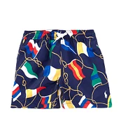 Polo Ralph Lauren Little Boys 2T-7 Traveler Signal Flagged Tossed Print Swim Trunks