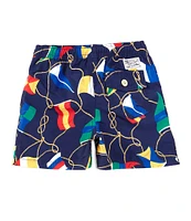 Polo Ralph Lauren Little Boys 2T-7 Traveler Signal Flagged Tossed Print Swim Trunks