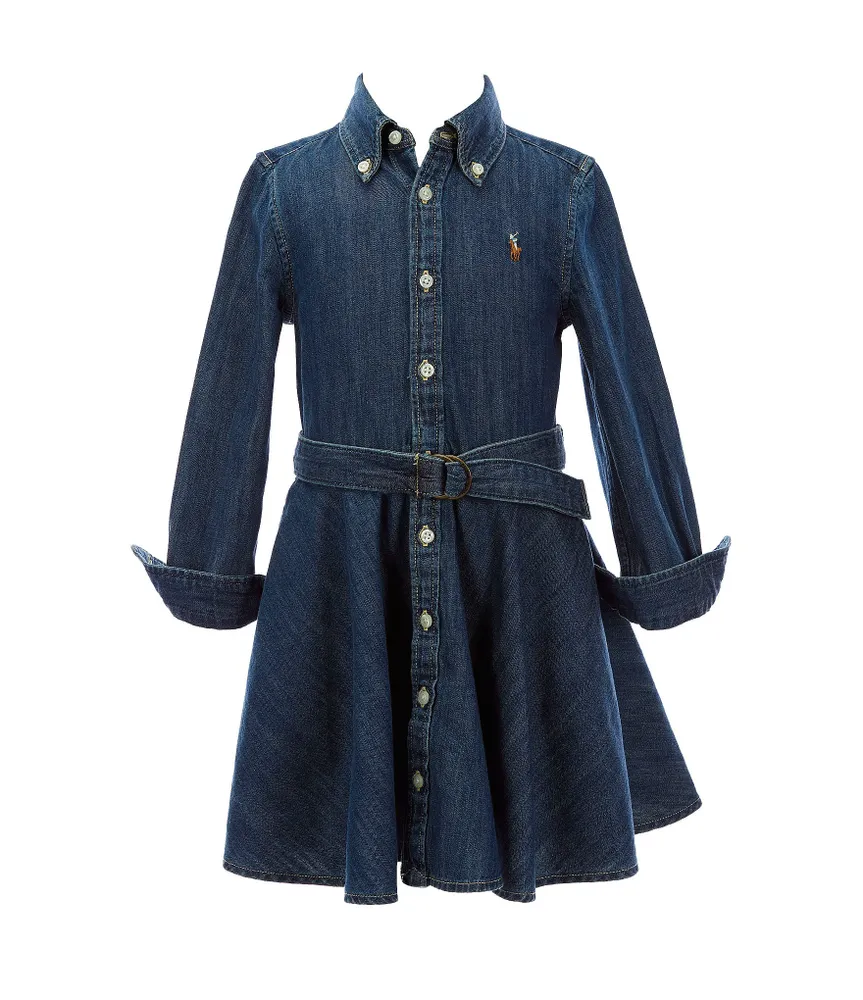 Polo Ralph Lauren Little Girls 2T-6X Belted Denim Shirt Dress