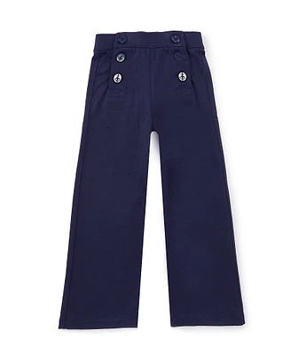 Polo Ralph Lauren Little Girls 2T-6X Buttoned Wide-Leg Ponte Pants