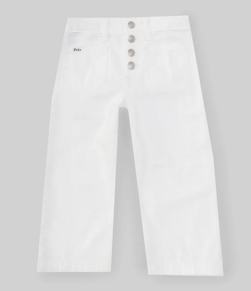 Polo Ralph Lauren Little Girls 2T-6X Cropped Wide Leg Denim Jeans