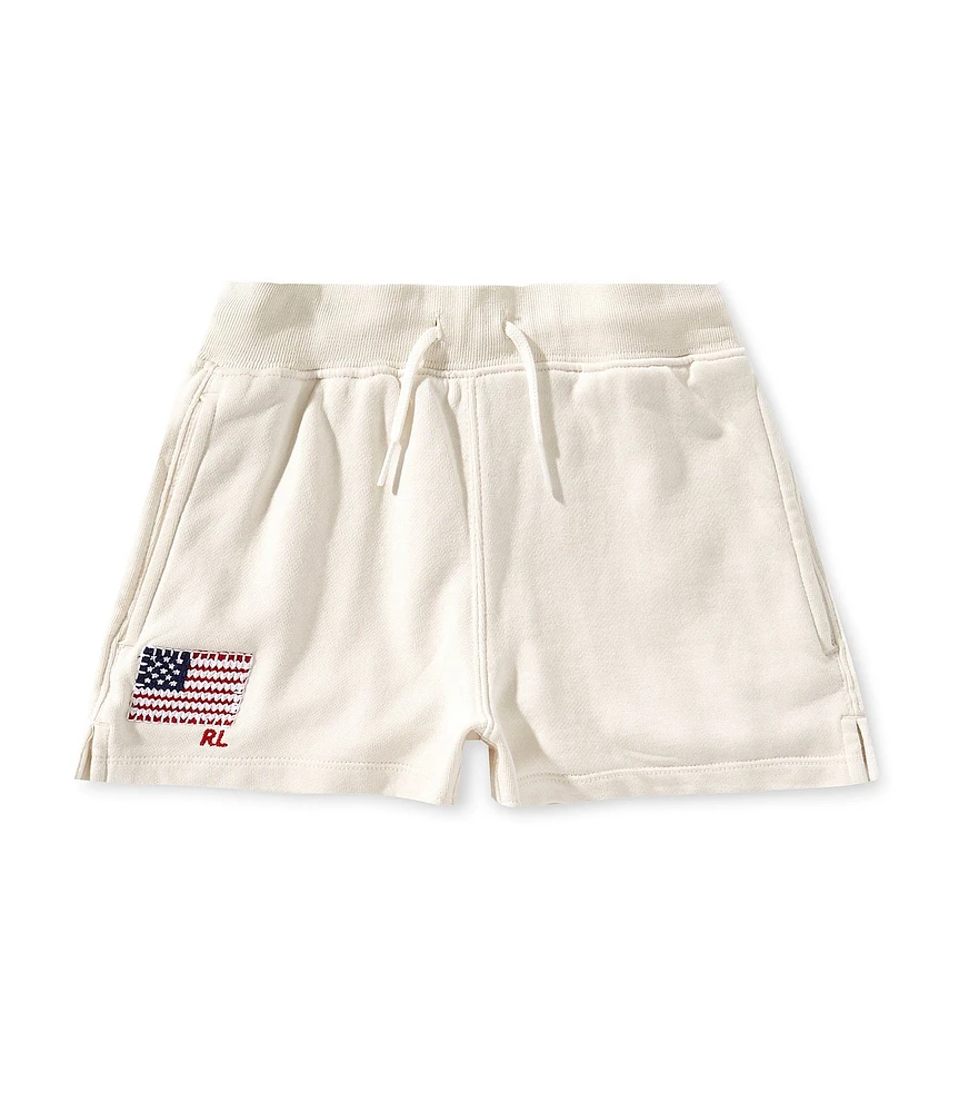 Polo Ralph Lauren Little Girls 2T-6X Flag Applique French Terry Shorts