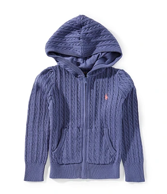 Polo Ralph Lauren Little Girls 2T-6X Full-Zip Mini Cable Sweater