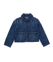 Polo Ralph Lauren Little Girls 2T-6X Long Sleeve Logo-Detailed Boxy Denim Jacket