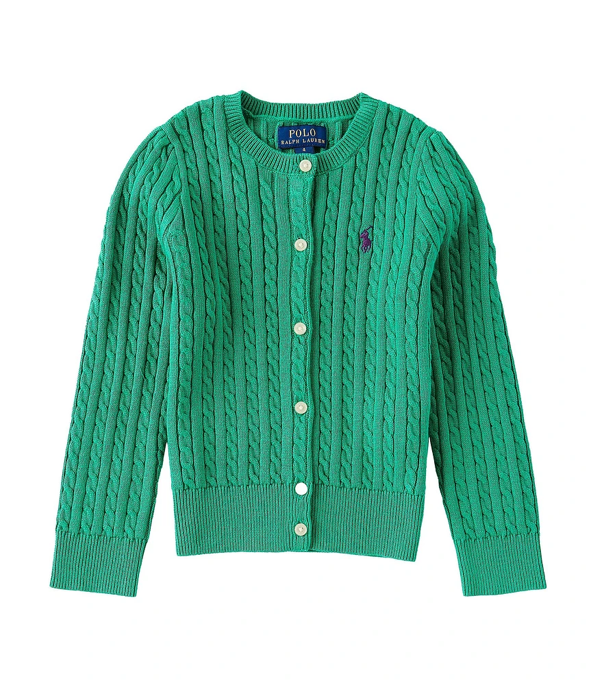 Polo Ralph Lauren Little Girls 2T-6X Long-Sleeve Mini-Cable Cardigan