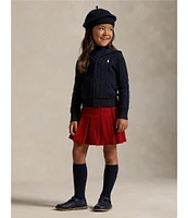 Polo Ralph Lauren Little Girls 2T-6X Long-Sleeve Mini-Cable Full-Zip Hoodie