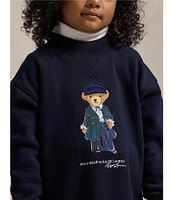 Polo Ralph Lauren Little Girls 2T-6X Long Sleeve Polo Bear Fleece Sweatshirt Dress