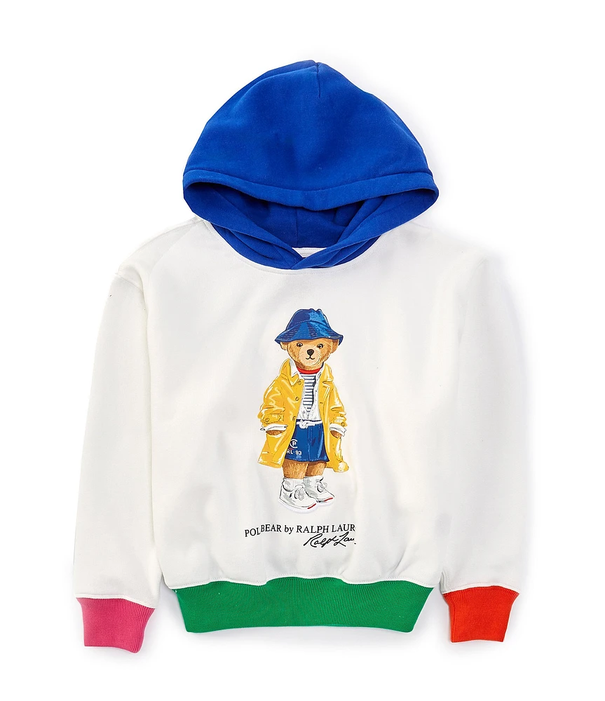 Polo Ralph Lauren Little Girls 2T-6X Long Sleeve Polo Bear Graphic Fleece Hoodie