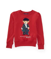 Polo Ralph Lauren Little Girls 2T-6X Long Sleeve Polo Bear Graphic Fleece Sweatshirt