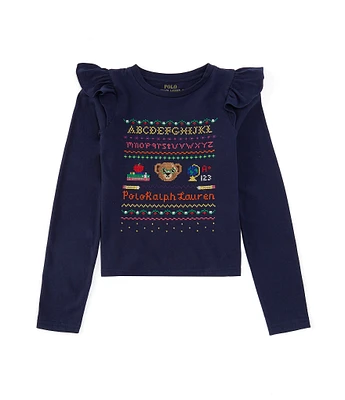 Polo Ralph Lauren Little Girls 2T-6X Long-Sleeve Polo Bear Jersey T-Shirt