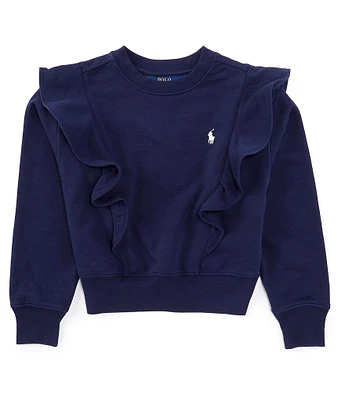 Polo Ralph Lauren Little Girls 2T-6X Long Sleeve Ruffled French Terry Sweatshirt