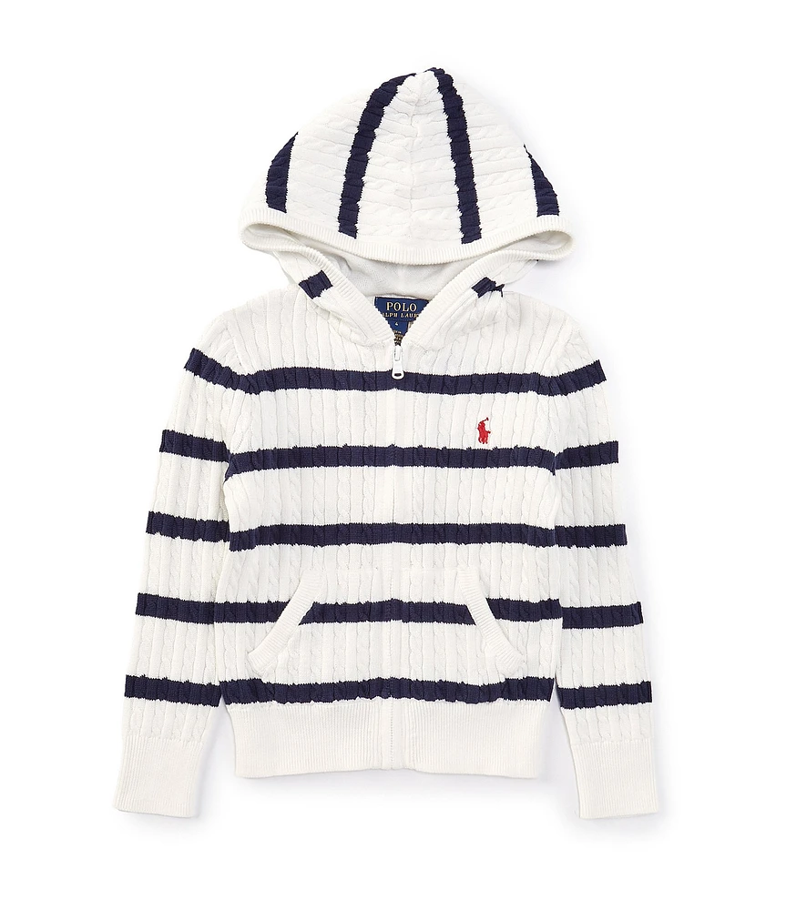 Polo Ralph Lauren Little Girls 2T-6X Long-Sleeve Striped Hooded Sweater