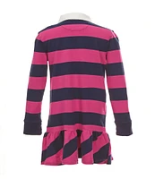 Polo Ralph Lauren Little Girls 2T-6X Long-Sleeve Striped Jersey Rugby Dress