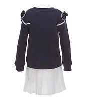 Polo Ralph Lauren Little Girls 2T-6X Long Sleeve Terry Bodice/Woven Skirt Dress