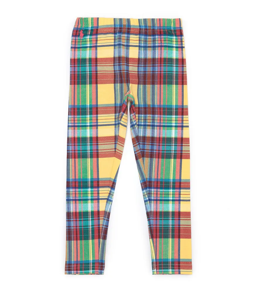 Polo Ralph Lauren Little Girls 2T-6X Madras Print Stretch Jersey Leggings