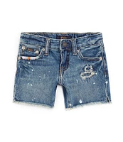 Polo Ralph Lauren Little Girls 2T-6X Paint-Splatter-Print Denim Shorts