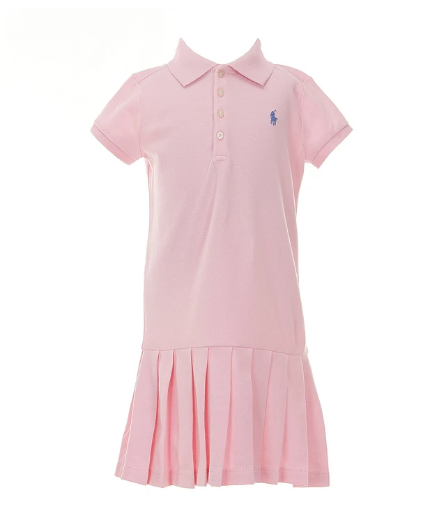 pleated stretch mesh polo dress Polo Ralph Lauren Girls 2T-6X Pleated Stretch Mesh Polo Dress