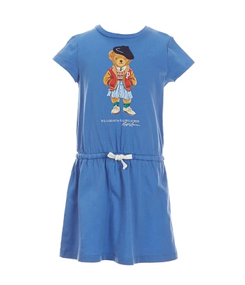 Polo Ralph Lauren Little Girls 2T-6X Short-Sleeve Polo Bear Drop-Waist Jersey Dress