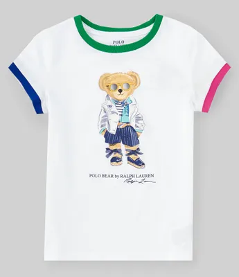 Polo Ralph Lauren Little Girls 2T-6X Short Sleeve Polo Bear Jersey T-Shirt