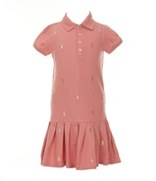 Polo Ralph Lauren Little Girls Short-Sleeve Polo Pony Stretch Mesh Drop-Waist Dress