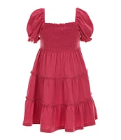 Polo Ralph Lauren Little Girls 2T-6X Short Sleeve Smocked Fit & Flare Jersey Dress