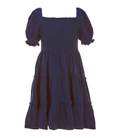 Polo Ralph Lauren Little Girls 2T-6X Short Sleeve Smocked Fit & Flare Jersey Dress