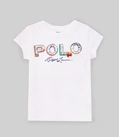 Polo Ralph Lauren Little Girls 2T-6X Short-Sleeve Tropical-Logo Jersey T-Shirt