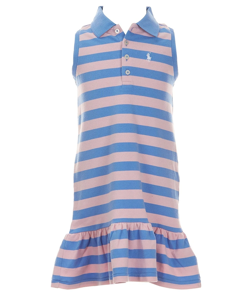 Polo Ralph Lauren Little Girls 2T-6X Sleeveless Striped Stretch Mesh Drop-Waist Dress