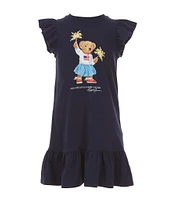 Polo Ralph Lauren Little Girls 2T-6X Sparkler Polo Bear Cotton Jersey Dress