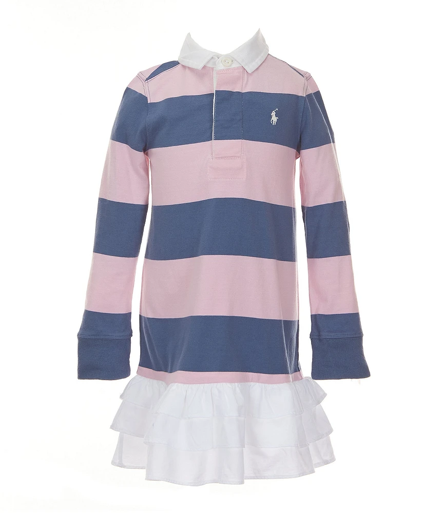 Polo Ralph Lauren Little Girls Striped Rugby Drop-Waist Jersey Dress