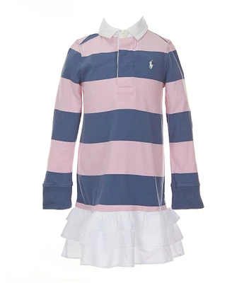 Polo Ralph Lauren Little Girls Striped Rugby Drop-Waist Jersey Dress