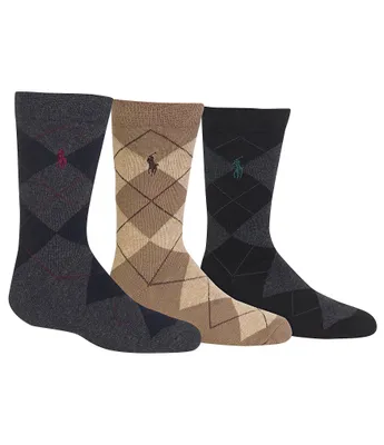 Polo Ralph Lauren Little/Big Boys 2-11 Argyle Slack 3-Pack Dress Socks