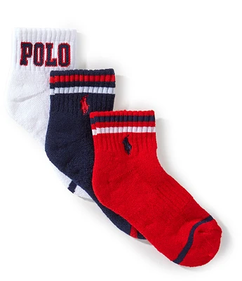 Polo Ralph Lauren Little/Big Boys Polo Ball Quarter 3-Pack Socks