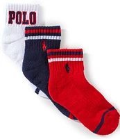 Polo Ralph Lauren Little/Big Boys Polo Ball Quarter 3-Pack Socks